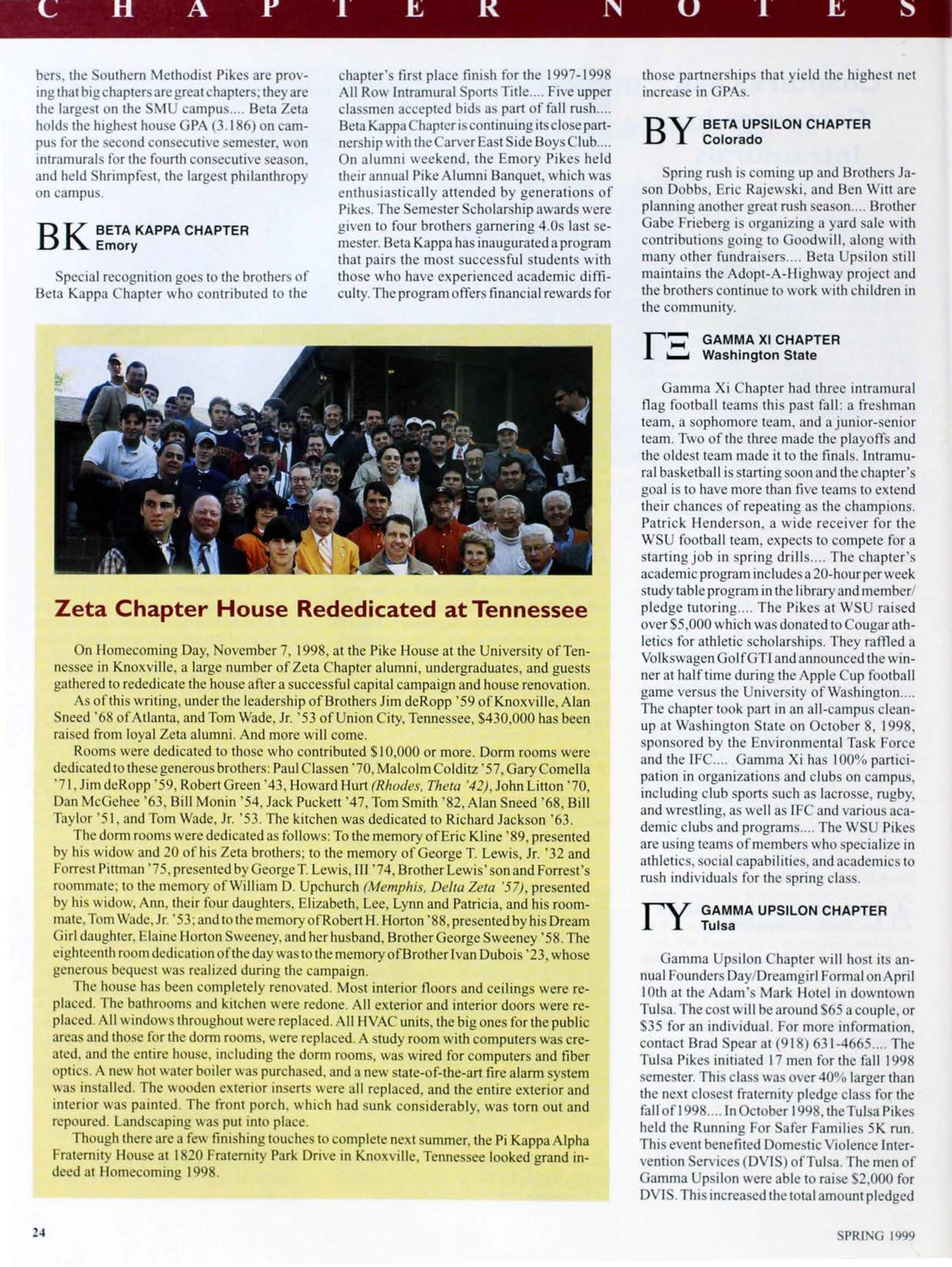 Zeta Chapter House Rededicated at Tennessee